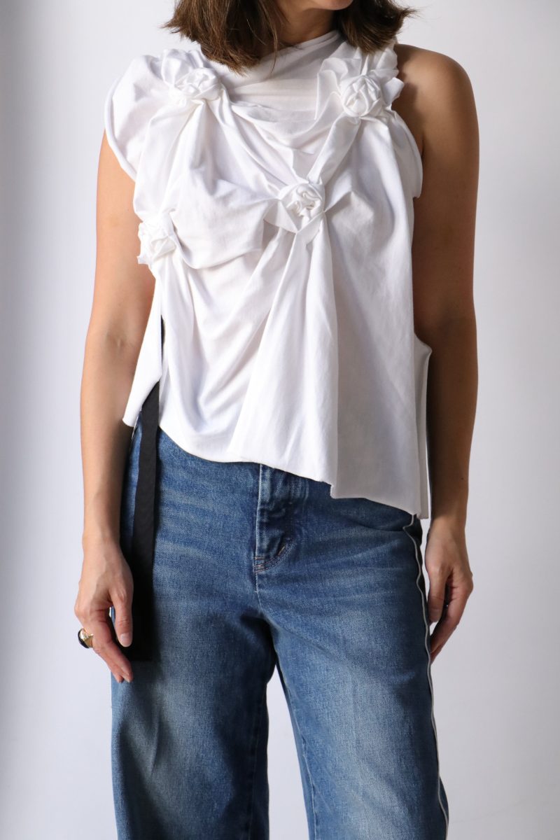 tanaka one peace flower tank in white tops blouses tanaka 329369