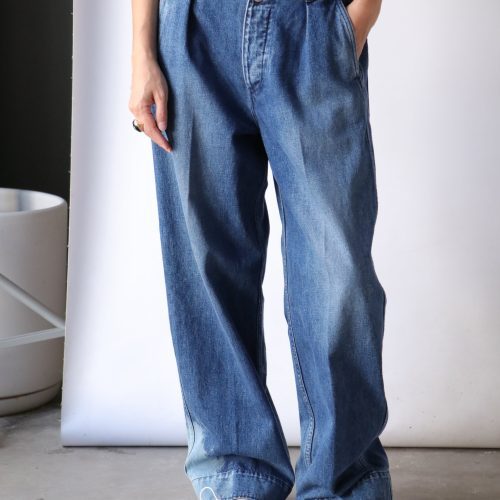 tanaka wide jean trousers in vintage blue bottoms tanaka 648030