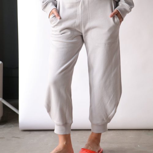 tibi calder sweatpant in greystone bottoms tibi 444453