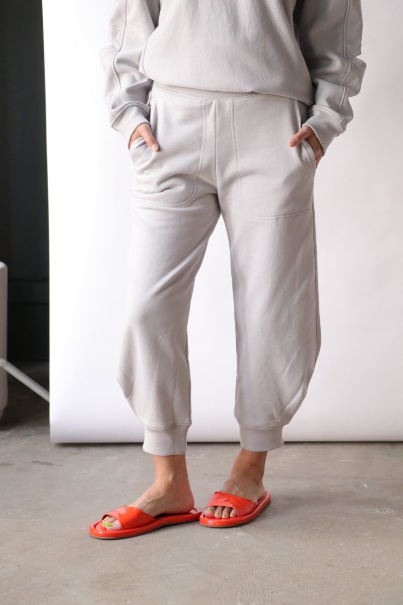 tibi calder sweatpant in greystone bottoms tibi 444453