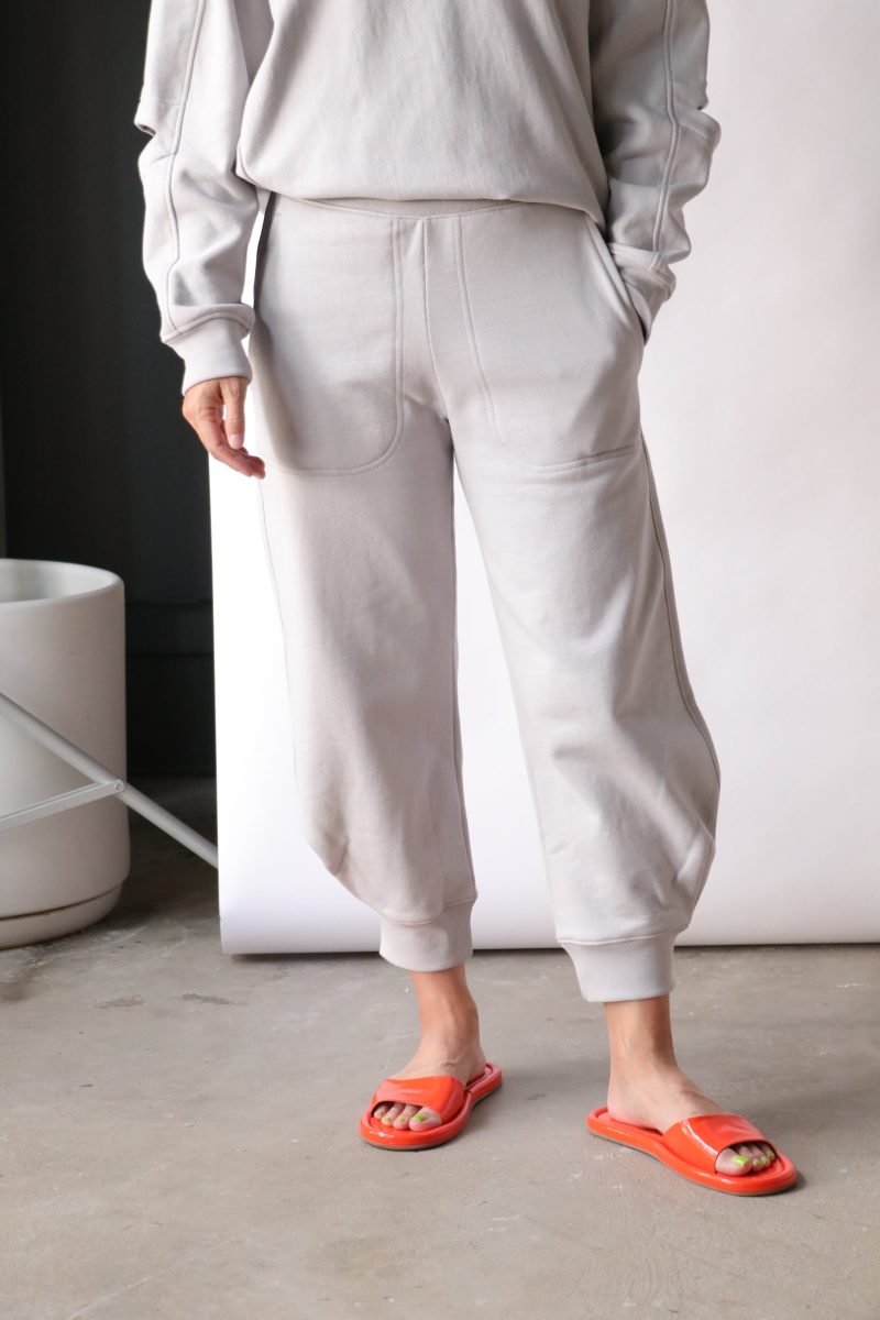 tibi calder sweatpant in greystone bottoms tibi 599722