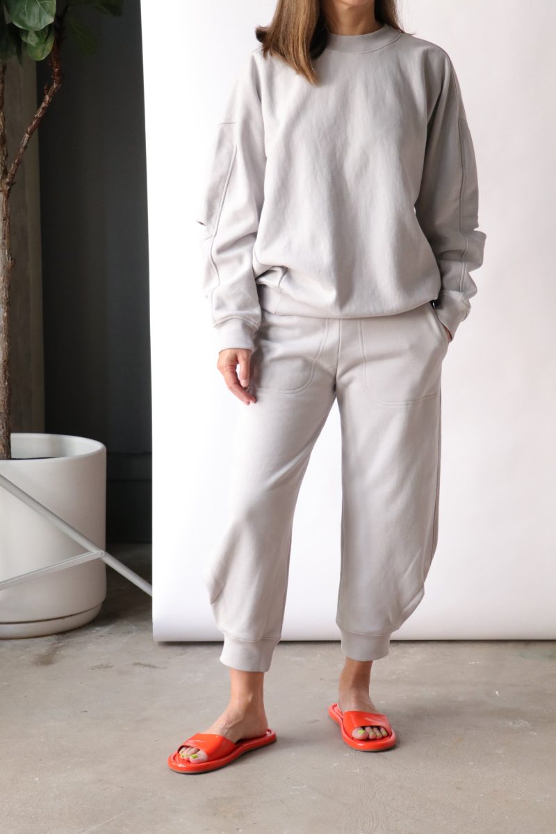 tibi calder sweatpant in greystone bottoms tibi 909394