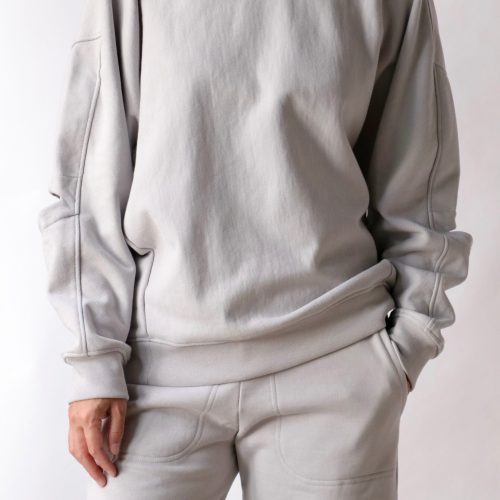 tibi cocoon crewneck sweatshirt in greystone sweatshirts tibi 471977