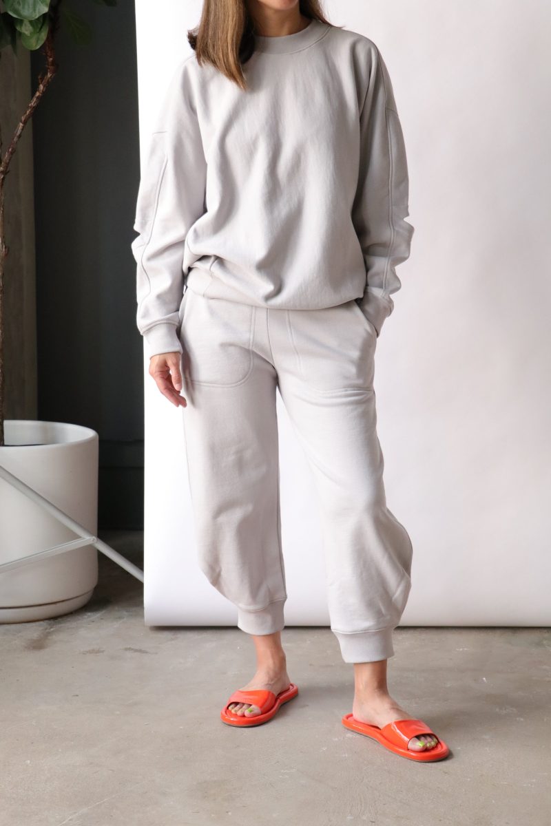 tibi cocoon crewneck sweatshirt in greystone sweatshirts tibi 578277