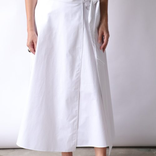 tibi eco poplin back wrap skirt in white bottoms tibi 843171