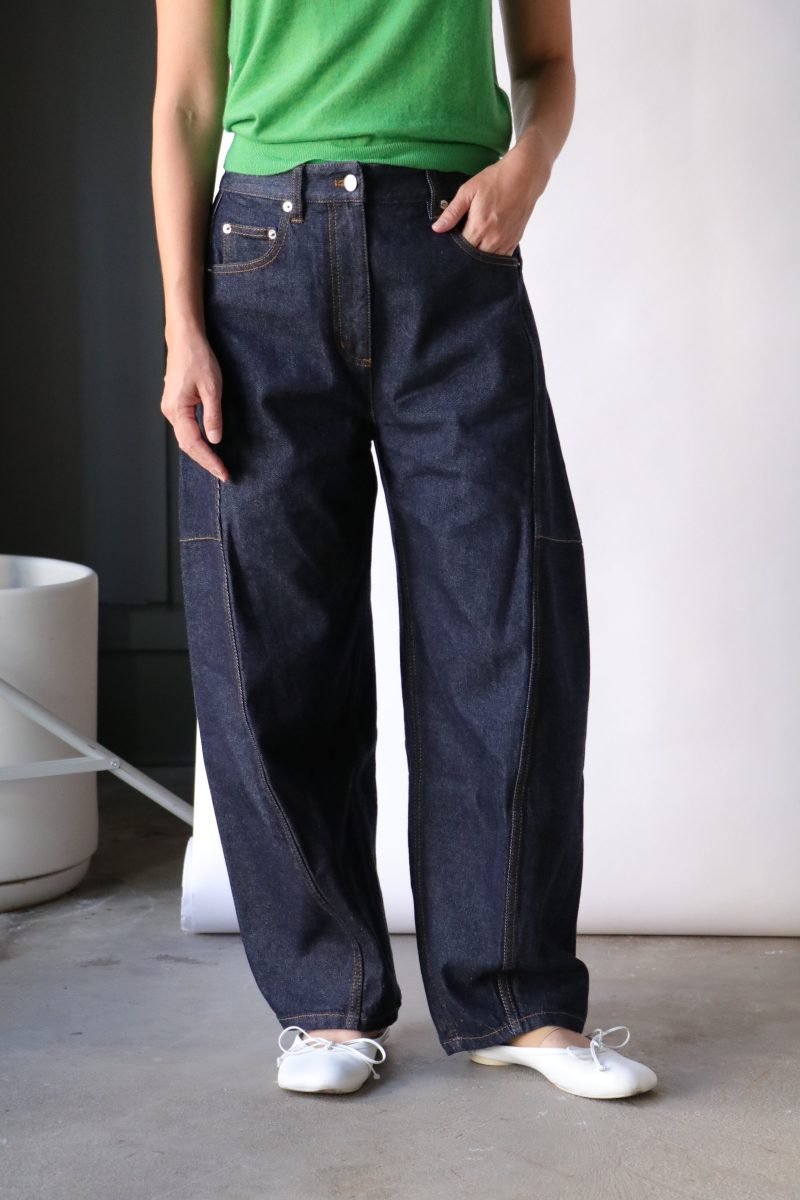 tibi indigo denim sid jean in dark denim bottoms tibi 888434